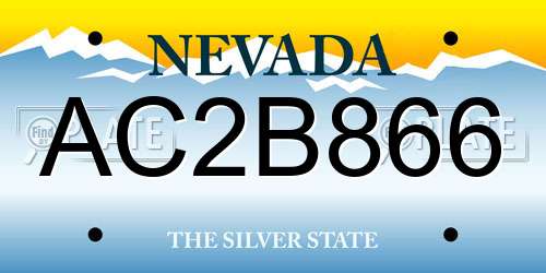 AC2B866 Nevada License Plate
