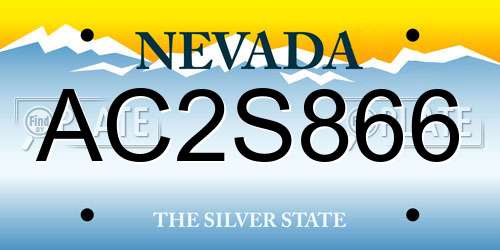 AC2S866 Nevada License Plate
