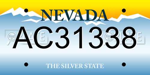 AC31338 Nevada License Plate