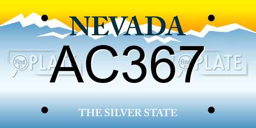 AC367 Nevada License Plate