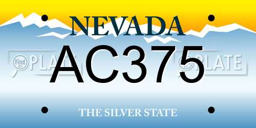 AC375 Nevada License Plate