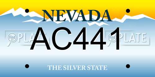 AC441 Nevada License Plate