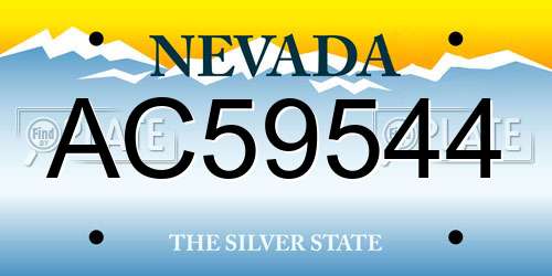 AC59544 Nevada License Plate