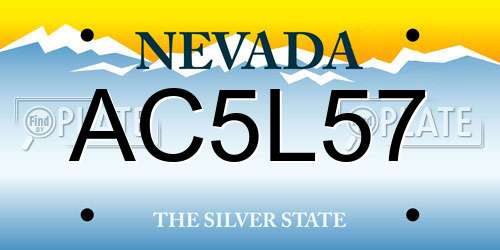 AC5L57 Nevada License Plate