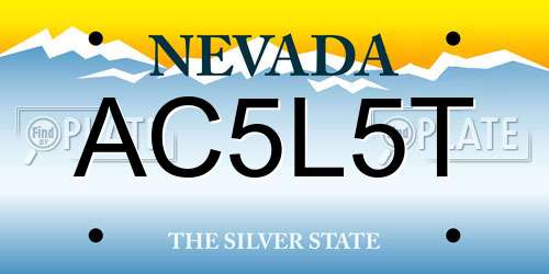 AC5L5T Nevada License Plate