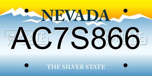 AC7S866 Nevada License Plate