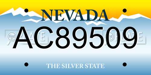 AC89509 Nevada License Plate