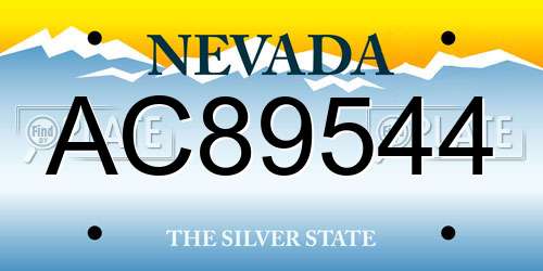 AC89544 Nevada License Plate