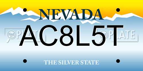 AC8L5T Nevada License Plate