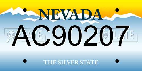 AC90207 Nevada License Plate