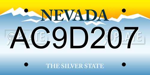 AC9D207 Nevada License Plate