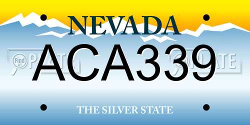 ACA339 Nevada License Plate