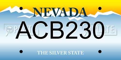 ACB230 Nevada License Plate