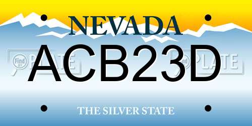 ACB23D Nevada License Plate
