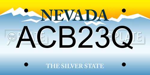 ACB23Q Nevada License Plate