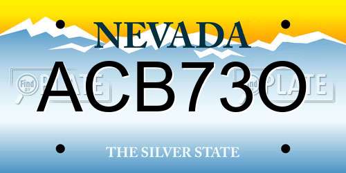 ACB73O Nevada License Plate
