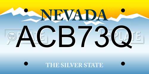ACB73Q Nevada License Plate