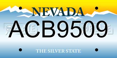 ACB9509 Nevada License Plate