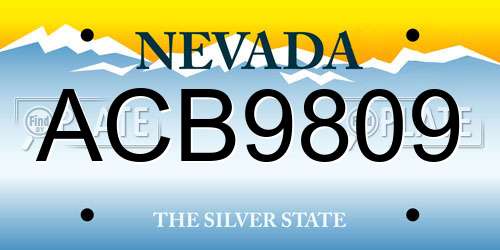 ACB9809 Nevada License Plate