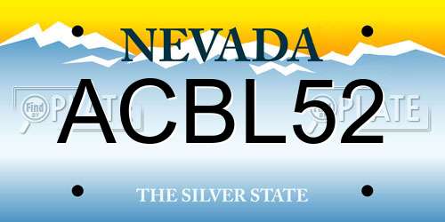 ACBL52 Nevada License Plate