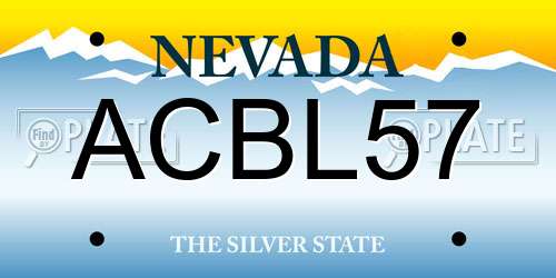 ACBL57 Nevada License Plate