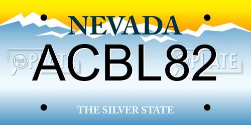 ACBL82 Nevada License Plate