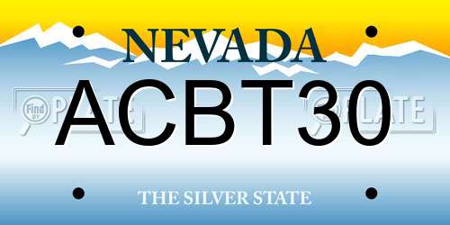 ACBT30 Nevada License Plate