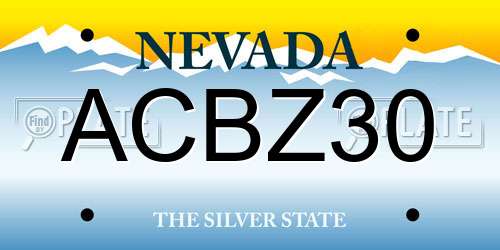 ACBZ30 Nevada License Plate