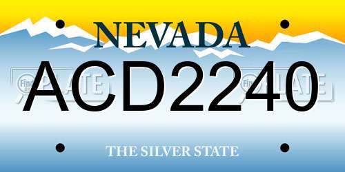 ACD2240 Nevada License Plate