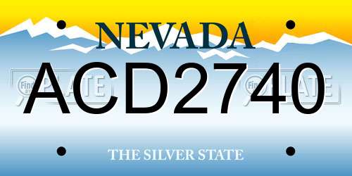 ACD2740 Nevada License Plate