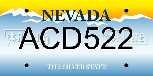 ACD522 Nevada License Plate