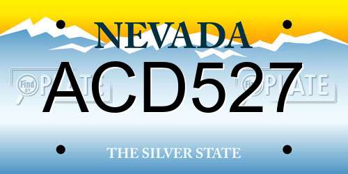 ACD527 Nevada License Plate