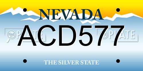 ACD577 Nevada License Plate