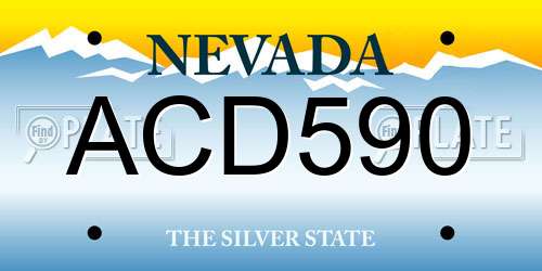ACD590 Nevada License Plate