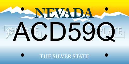 ACD59Q Nevada License Plate