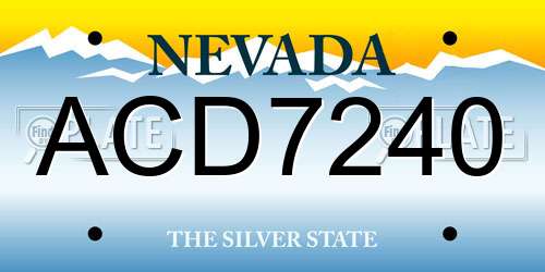 ACD7240 Nevada License Plate