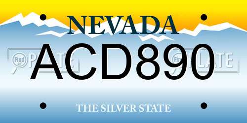 ACD890 Nevada License Plate
