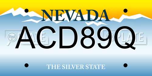 ACD89Q Nevada License Plate