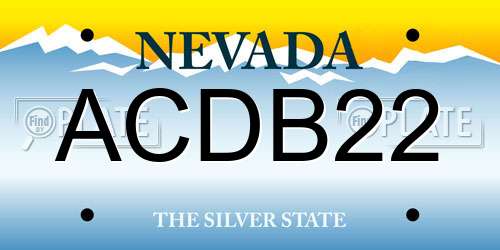 ACDB22 Nevada License Plate