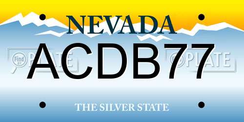 ACDB77 Nevada License Plate