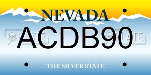 ACDB90 Nevada License Plate