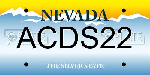 ACDS22 Nevada License Plate