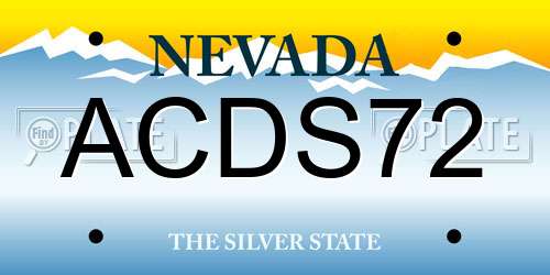 ACDS72 Nevada License Plate