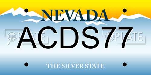 ACDS77 Nevada License Plate