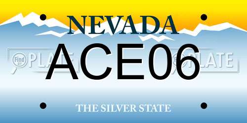 ACE06 Nevada License Plate
