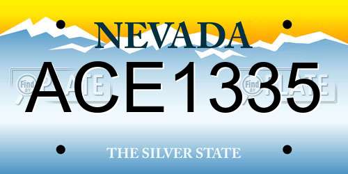 ACE1335 Nevada License Plate