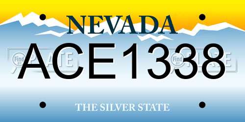 ACE1338 Nevada License Plate