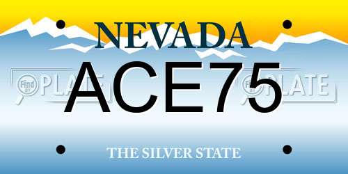 ACE75 Nevada License Plate