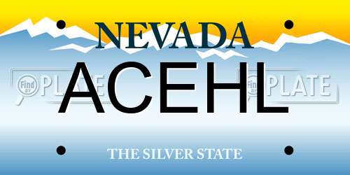ACEHL Nevada License Plate