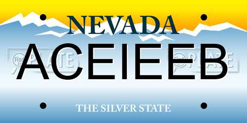 ACEIEEB Nevada License Plate